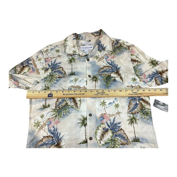 NEW W TAGS Saddlebred Men's MEDIUM Hawaiian Button Down Shirt American Flag - Picture 12 of 12